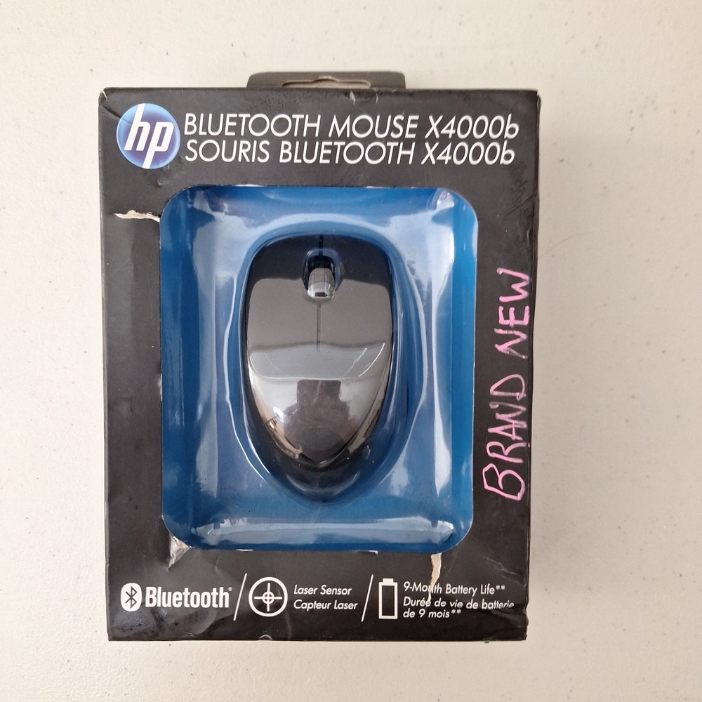 HP X4000b Wireless Bluetooth Mouse - Black, NEW SEALED